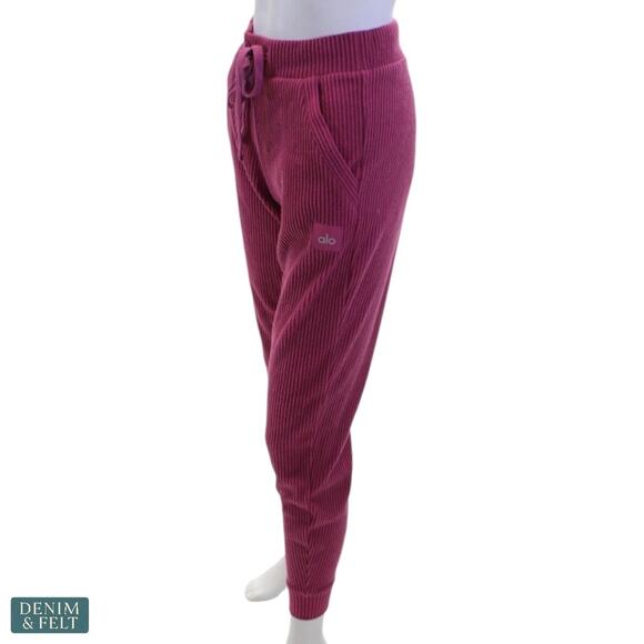 Alo Yoga Muse Sweatpants Raspberry Sorbet XXS Ribbed Cozy Lounge Jogger Pants - Picture 10 of 16